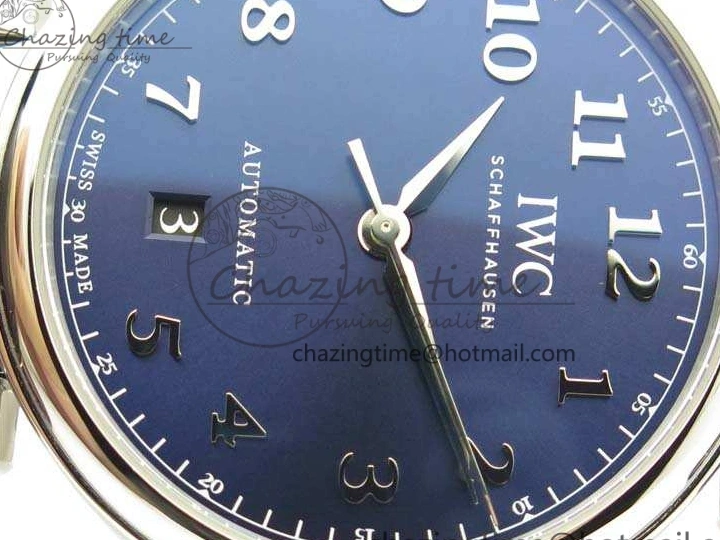 MIROTIME 0512 MoistureWicking Da Vinci IW356601 SS MKF 1:1 Best Edition Blue Dial On Black Leather Strap A 7233